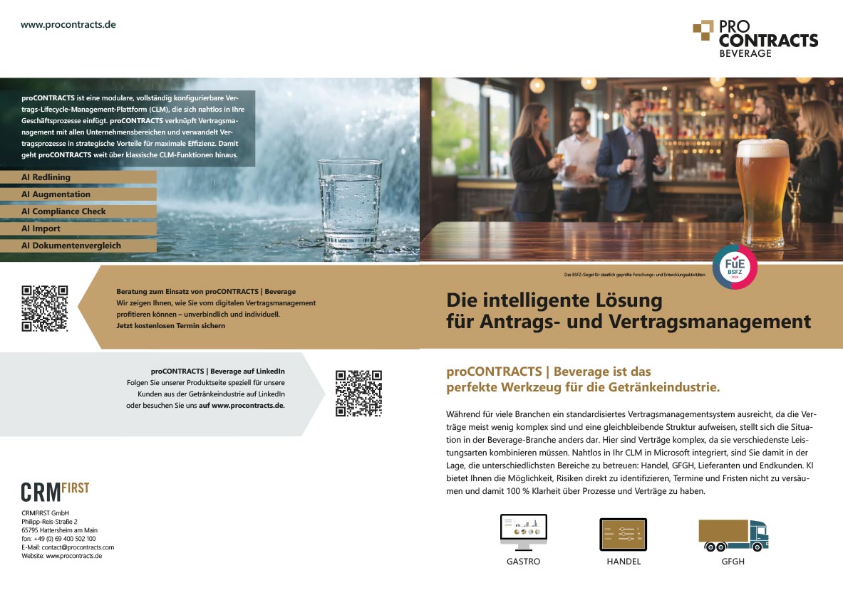 A4 Flyer proCONTRACTS | Beverage