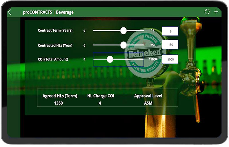 proCONTRACTS Canvas App für Heineken
